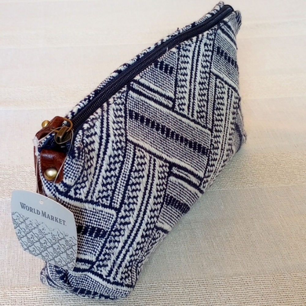 FREE W BUNDLE World Market Clutch Made in India Navy  NWT